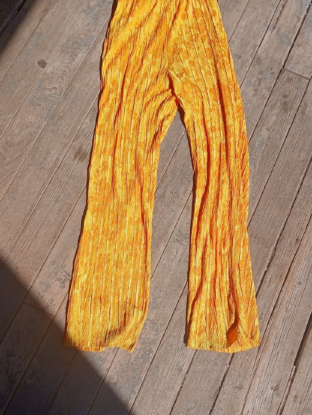 NWT Zara One-Shoulder Wide-Leg Jumpsuit in Bright Orange Floral Size Med. 🌏🌏 - Picture 7 of 8